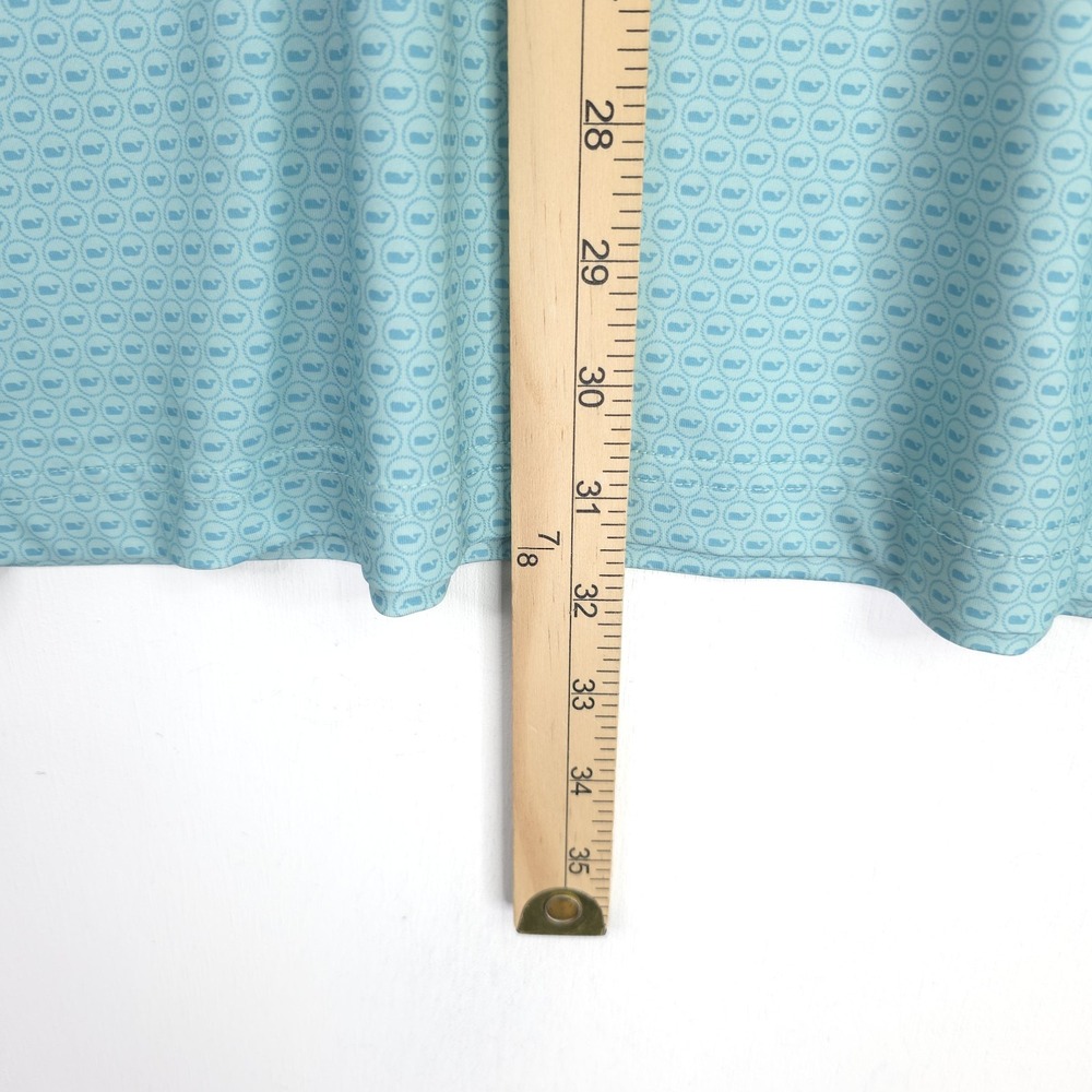 Vineyard Vines Performance Men's XXL Golf Shirt‎ Polo Micro Whale AOP Aqua NWT - Picture 9 of 11
